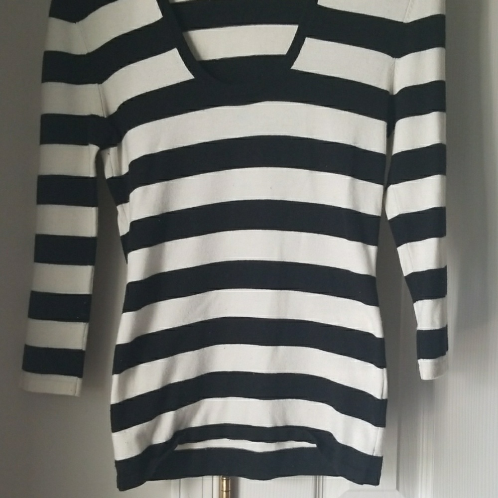 Black and white striped sweater